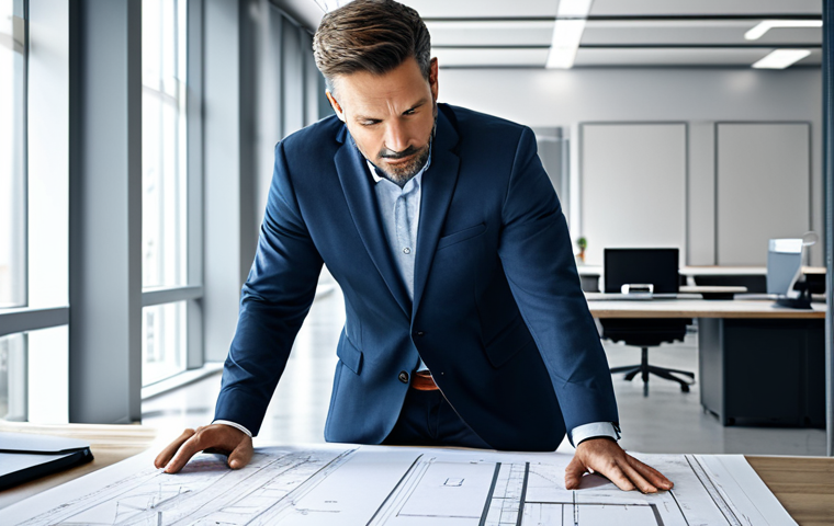 **

"A confident architect in a modern office, reviewing blueprints, fully clothed in professional attire, safe for work, perfect anatomy, natural pose, high-resolution, well-lit environment."

**