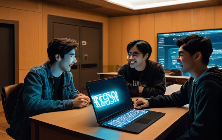 리버스 1999 크리에이터 콘텐츠 - In the center, a diverse group of young adults, fully clothed in stylish, contemporary but modest ca...