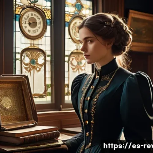 리버스 1999 배경 아트북 공개 - **Victorian Enigma in a Surreal Study**
    "A young woman, with a thoughtful and slightly melanchol...