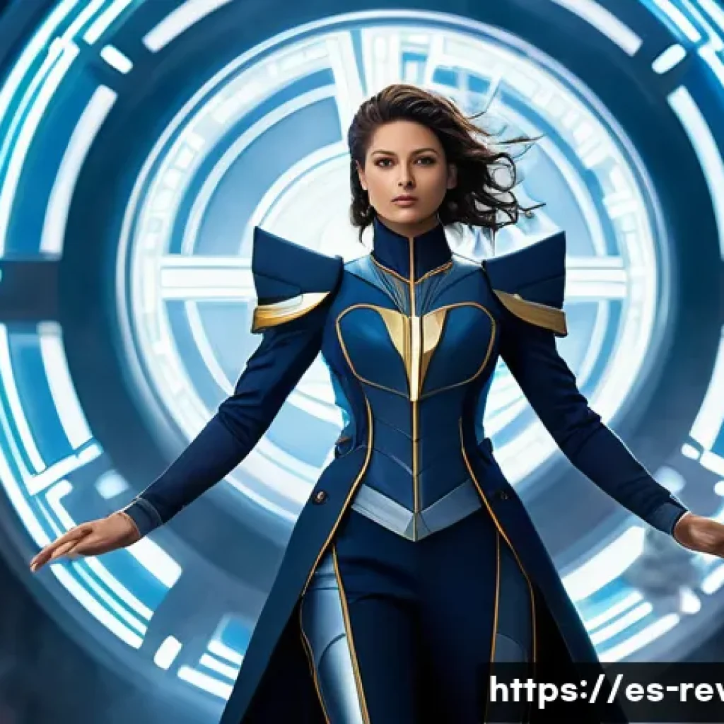 리버스 1999 유저 간담회 정보 - A dynamic full-body shot of Nautica, the 6-star Spirit DPS arcanist from Reverse: 1999, mid-action. ...