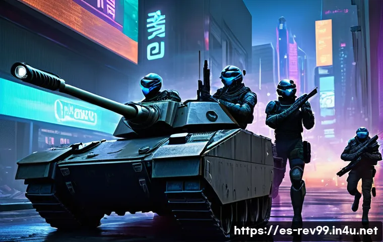 리버스 1999 업데이트 후 새로운 공략 - A dynamic team battle scene from Reverse:1999 featuring four diverse characters coordinating in a fu...