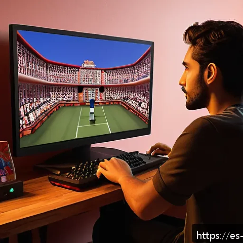 리버스 1999 신규 플레이어 팁 - A detailed gaming setup scene featuring a Spanish-speaking player in a cozy room decorated with loca...