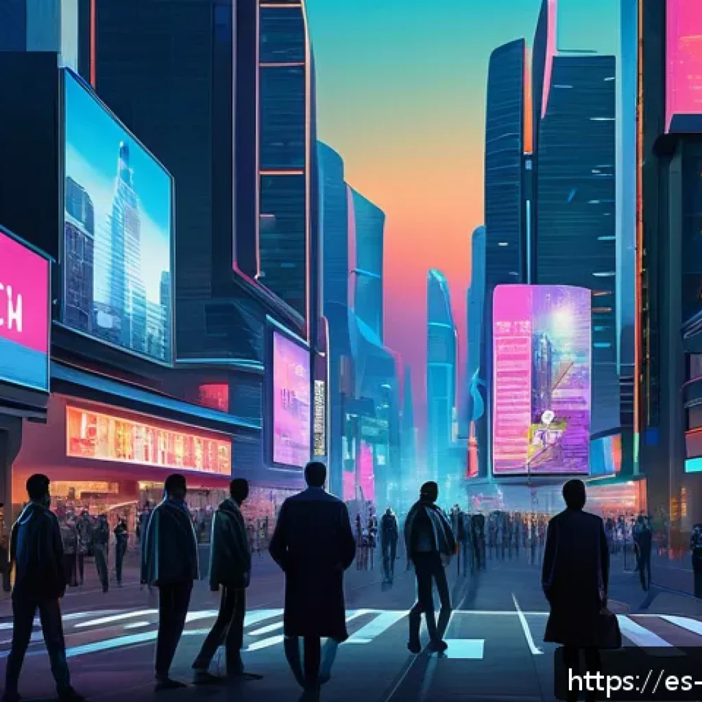 리버스 1999 신규 퀘스트 체험기 - A richly detailed futuristic cityscape at dusk, featuring neon-lit skyscrapers and holographic billb...