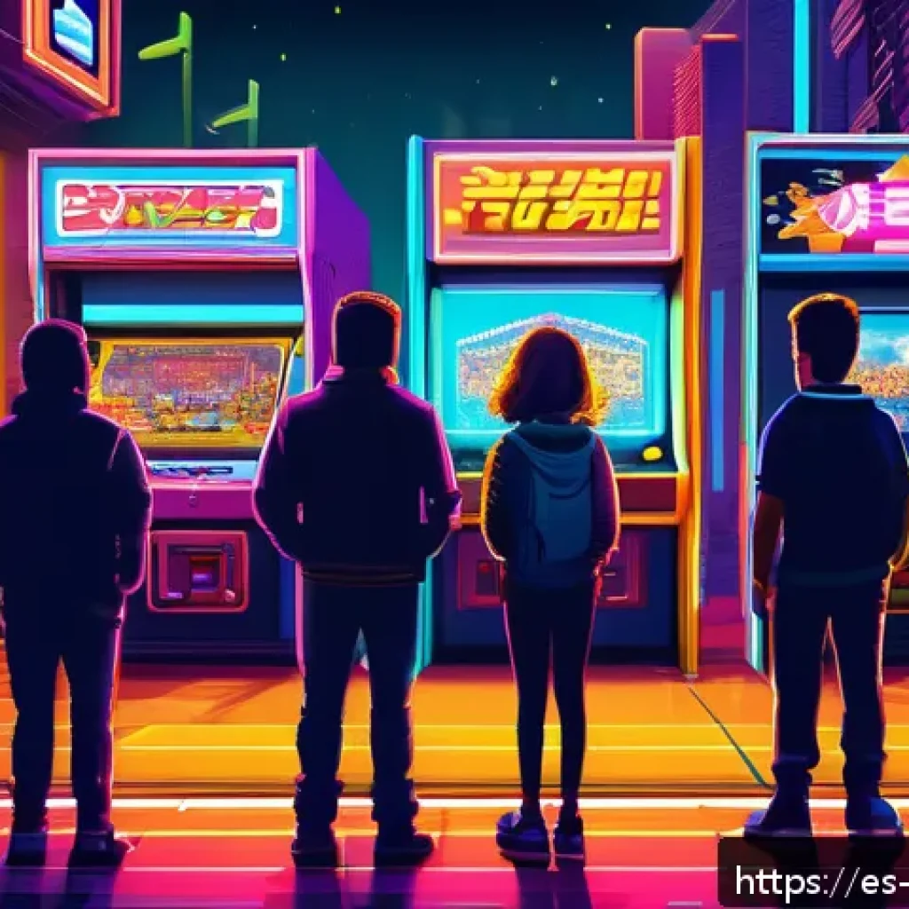 리버스 1999 개발진 AMA 모음 - A vibrant pixel art scene inspired by 1990s arcade games, featuring a dynamic character in colorful ...